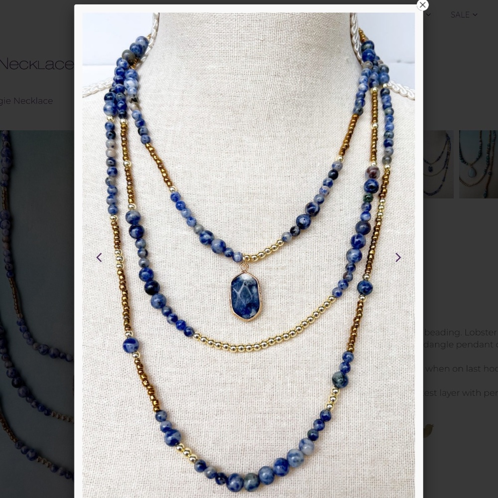 ⭐️ Bohemian “ Maggie 3 “ Boho Adjustable 3 Layer Beaded Necklace R2A